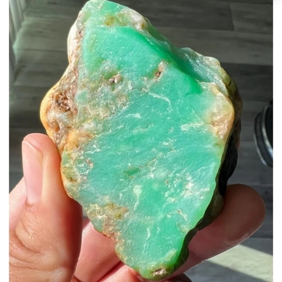 💚Genuine Chrysoprase Gemstone Ring - Picture 4 of 4